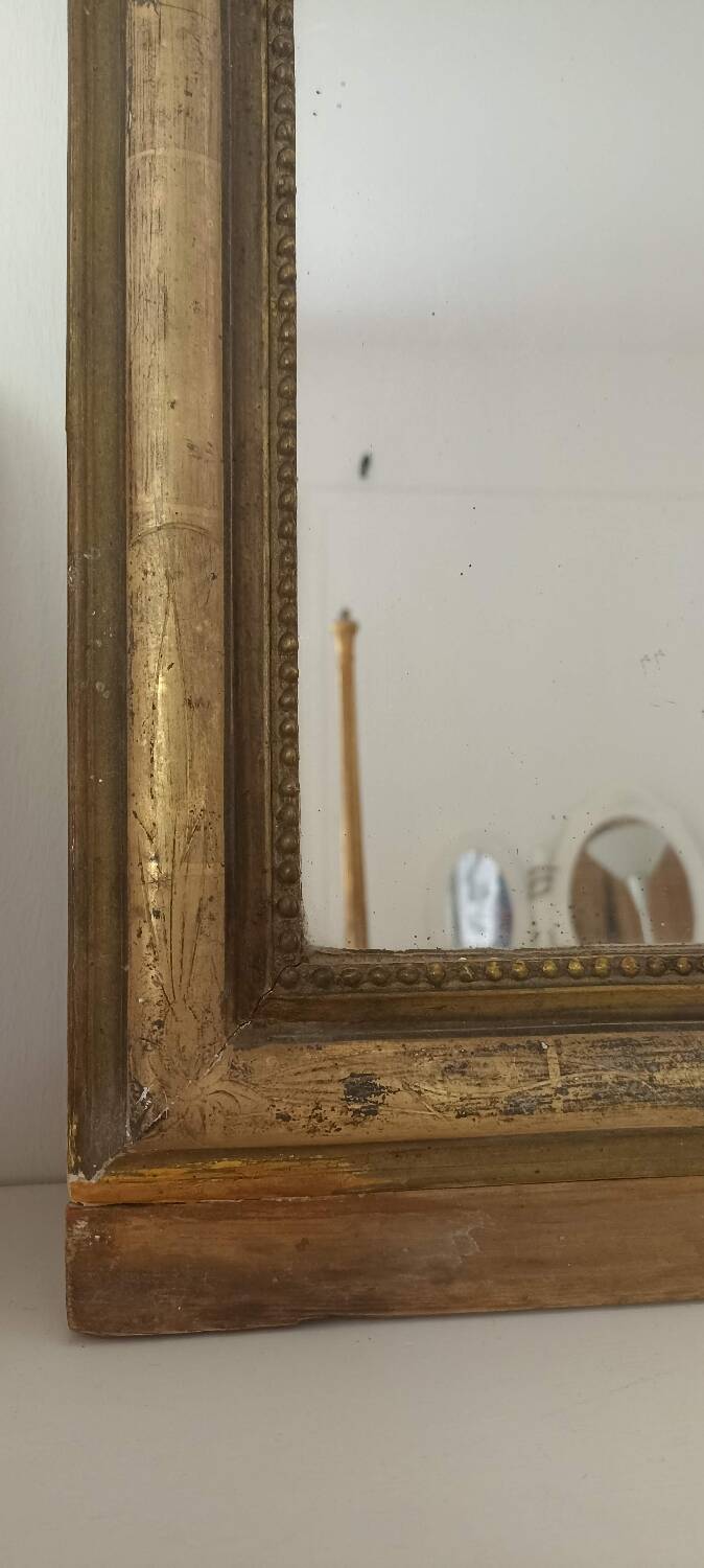 Louis-Philippe gilded mirror with pediment