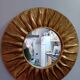 Sun mirror in gold-leaf resin from the 70s