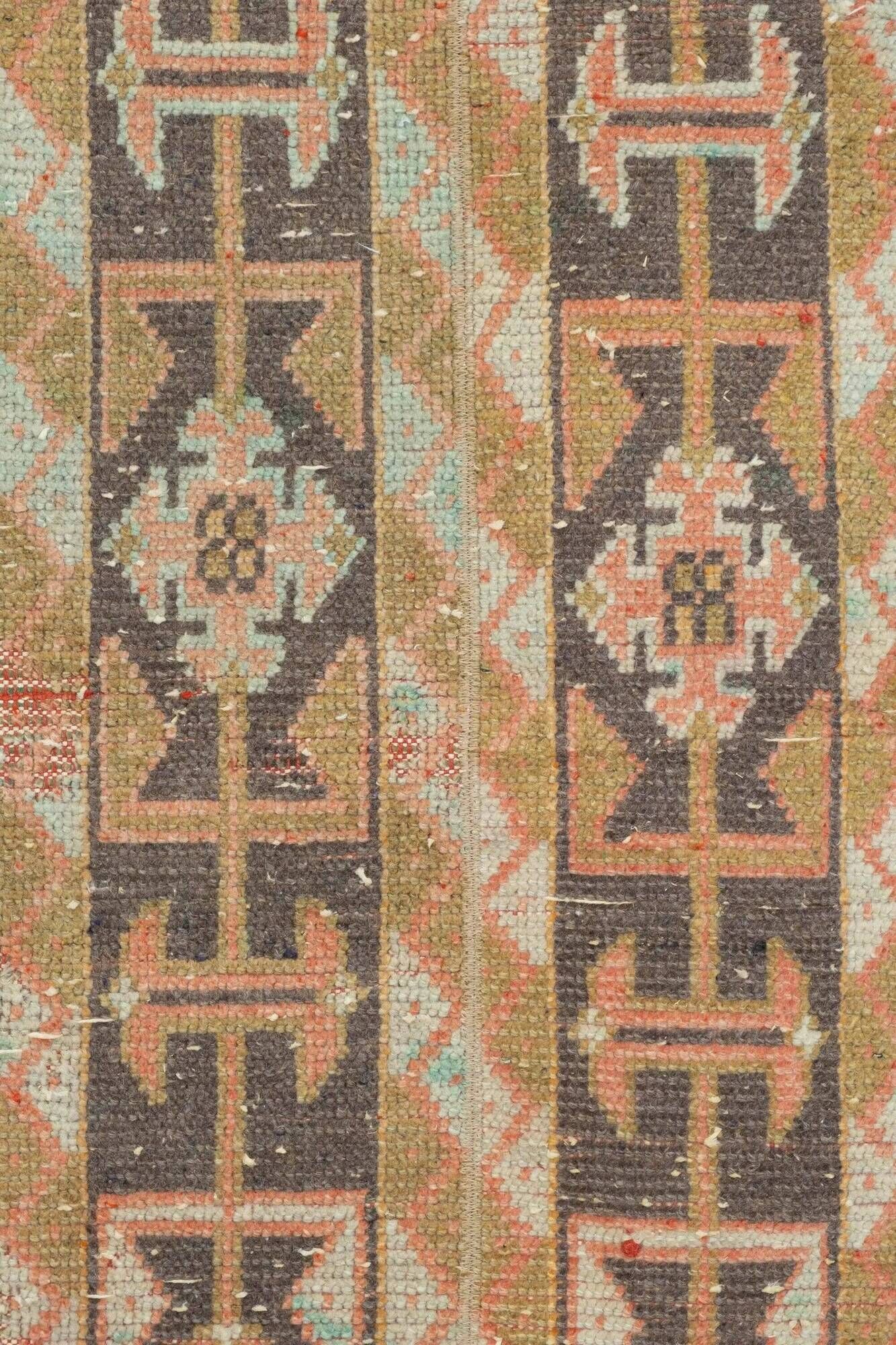 Vintage Turkish hallway rug 50x263 cm