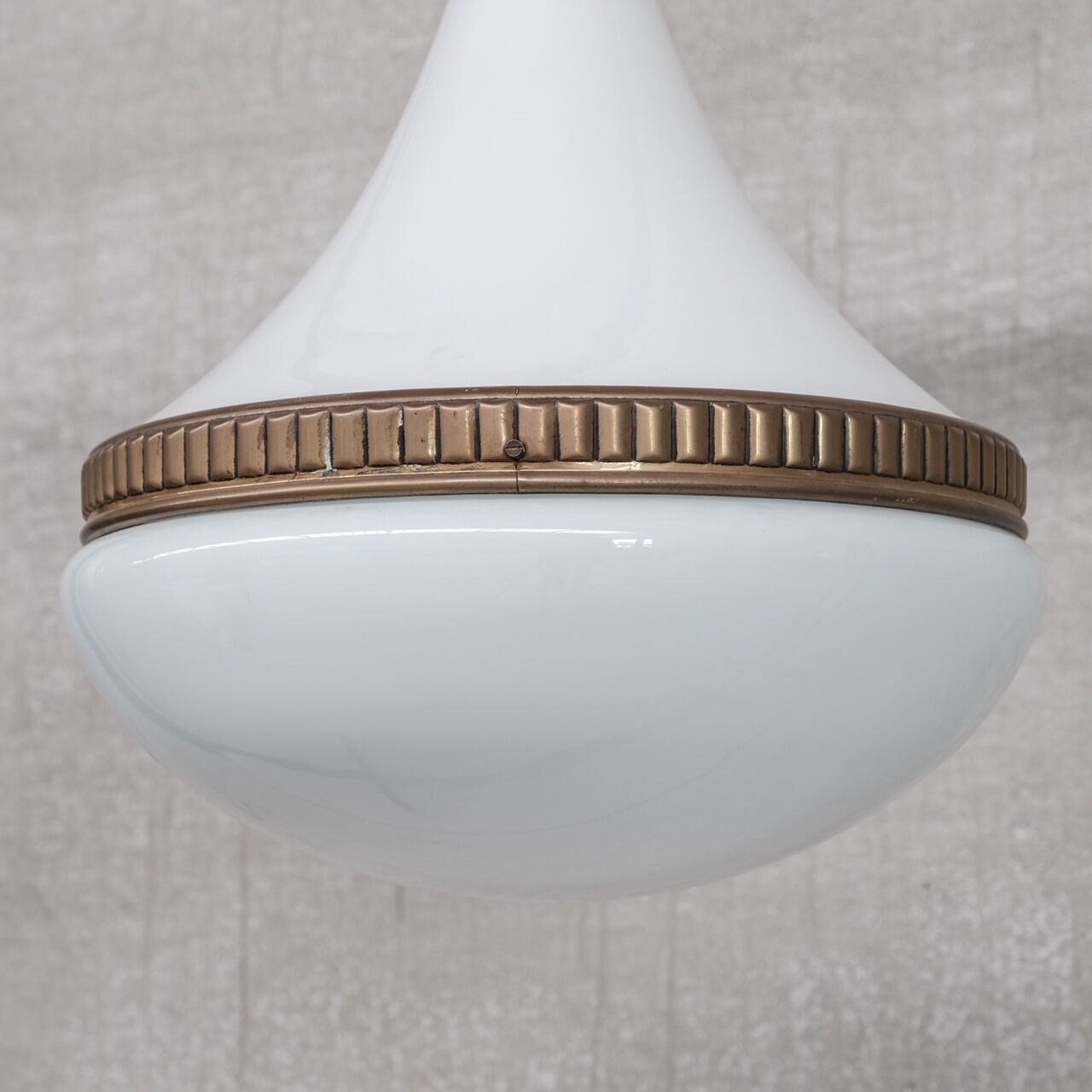 Mid-century opaline and brass pendant light