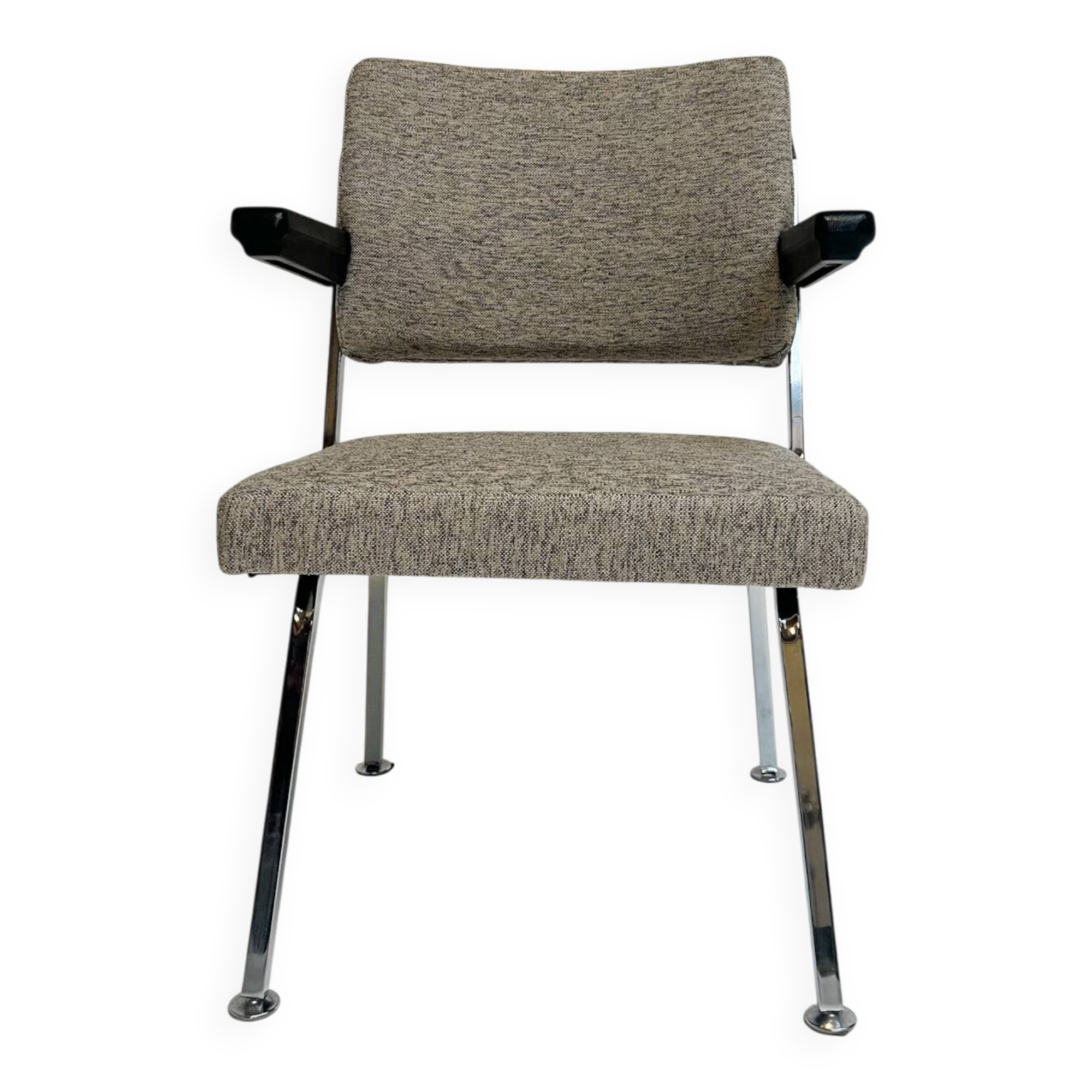 Gray upholstered designer armchair attributed to Gispen, 1960s