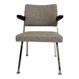 Gray upholstered designer armchair attributed to Gispen, 1960s