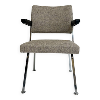 Gray upholstered designer armchair attributed to Gispen, 1960s