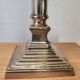 Large silver metal empire style column lamp