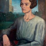 Portrait de femme signé