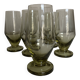 Set of 7 modernist lime green stemmed glasses 1950