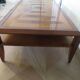 Large coffee table - cherry finish - solid wood - butterfly motifs
