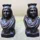 Old cast iron chenets : woman from strasbourg