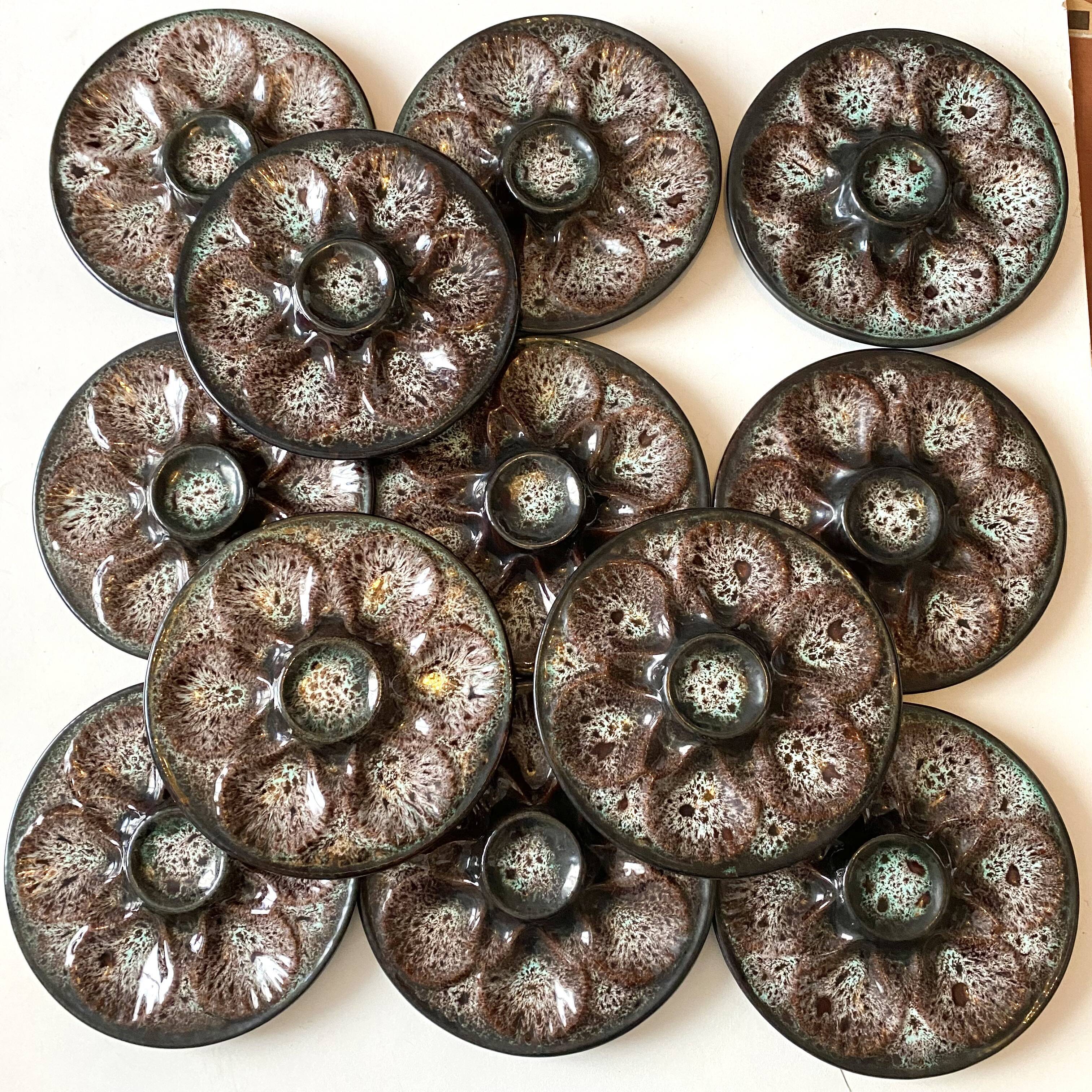 12 oyster plates Vallauris Marius Giuge