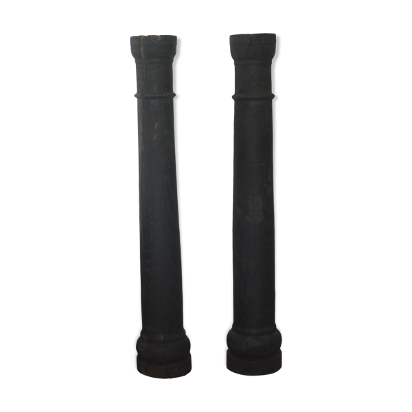 Paires de colonnes chêne 19 ème