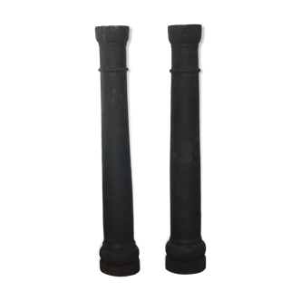 Pair of oak columns 19th