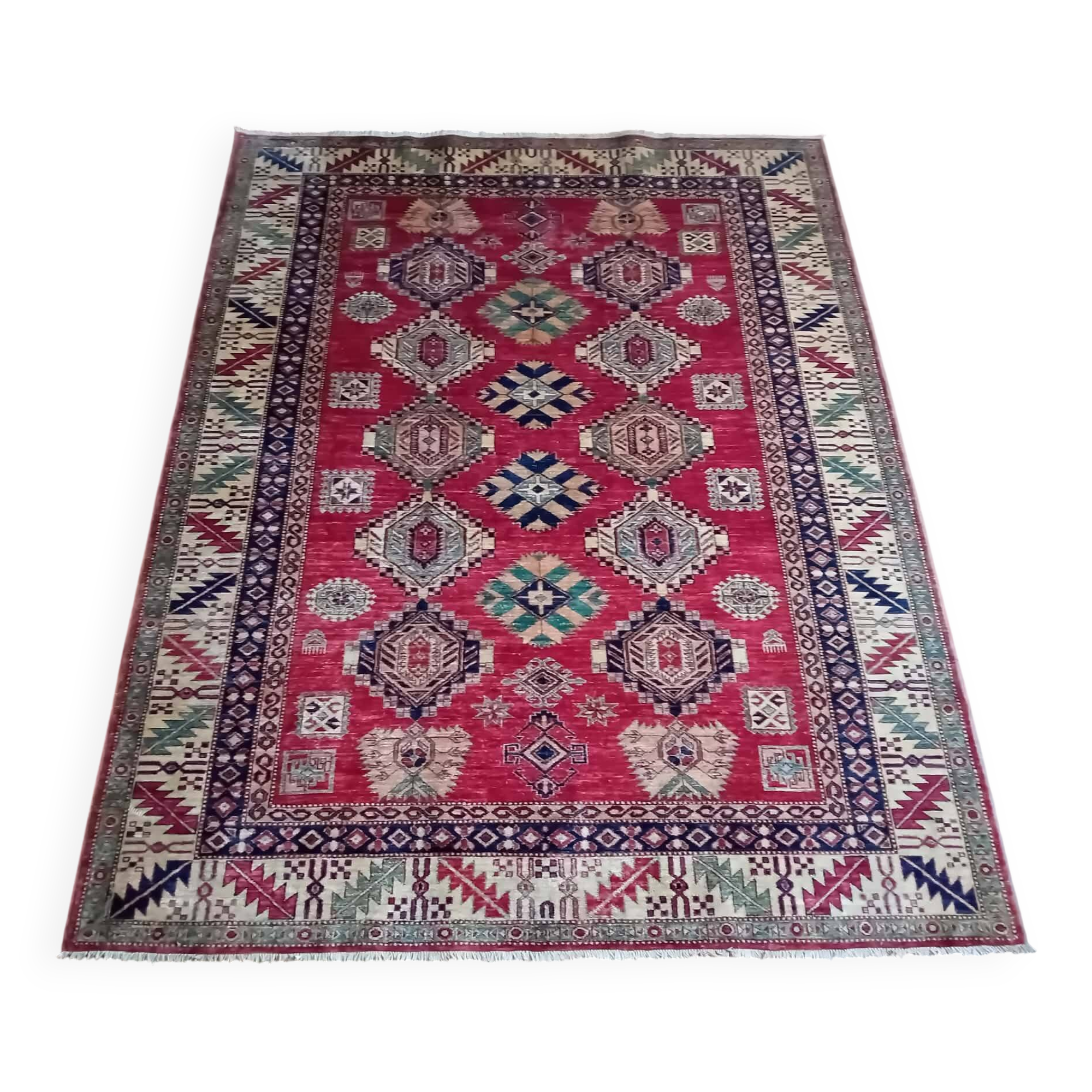 Handmade Pakistani Kazak rug 284x224cm