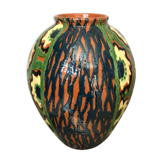 Enamelled terracotta vase 1930