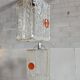 Set of 2 Aureliano Toso Murano glass ceiling lamps, ice glass, 1970s