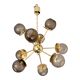 Contemporary Italian Gold Chandelier Sputnik in Style Murano Glass Smoked"