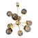 Contemporary Italian Gold Chandelier Sputnik in Style Murano Glass Smoked"