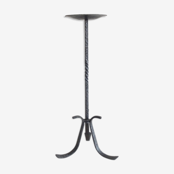 large wrought iron candlestick, iron standing candlestick