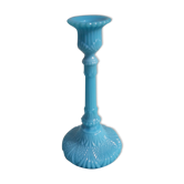Blue candlestick opaline