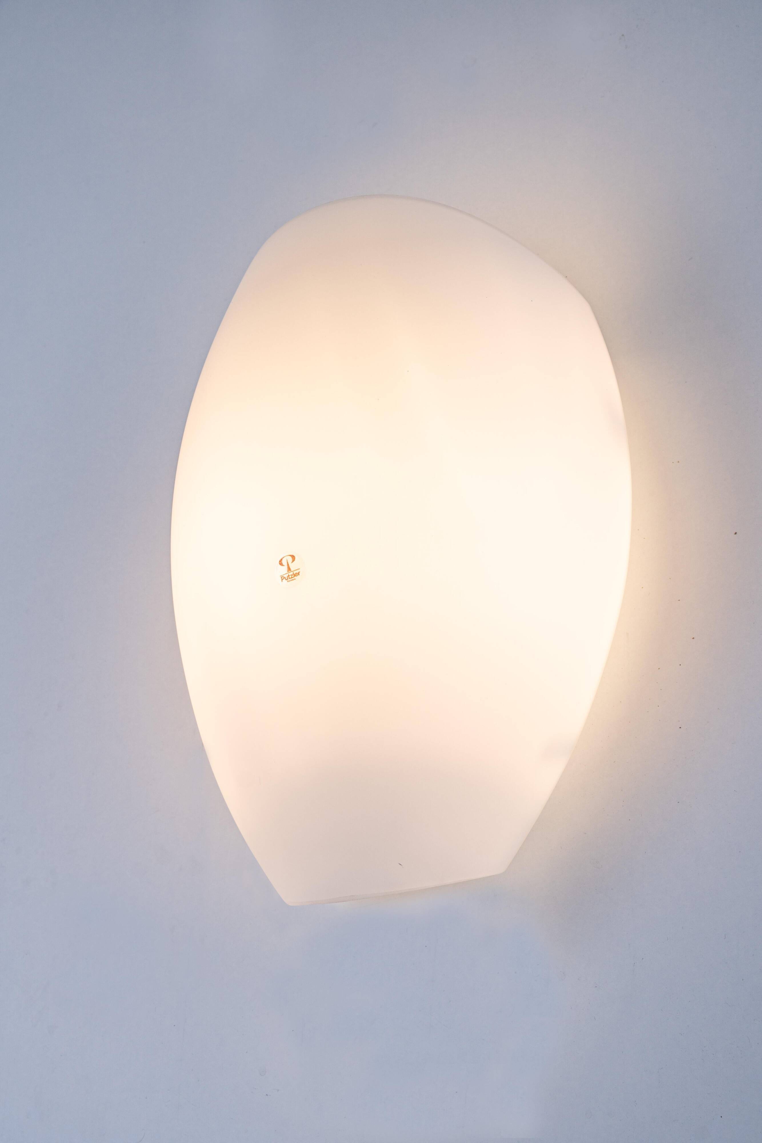 Pair of opaline glass wall sconces by Peill & Putzler, Germany