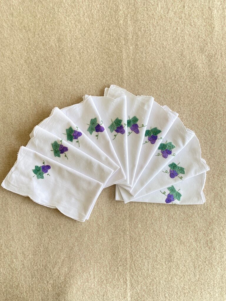 10 napkins 'les vendanges' cotton thread - 44x42 cm