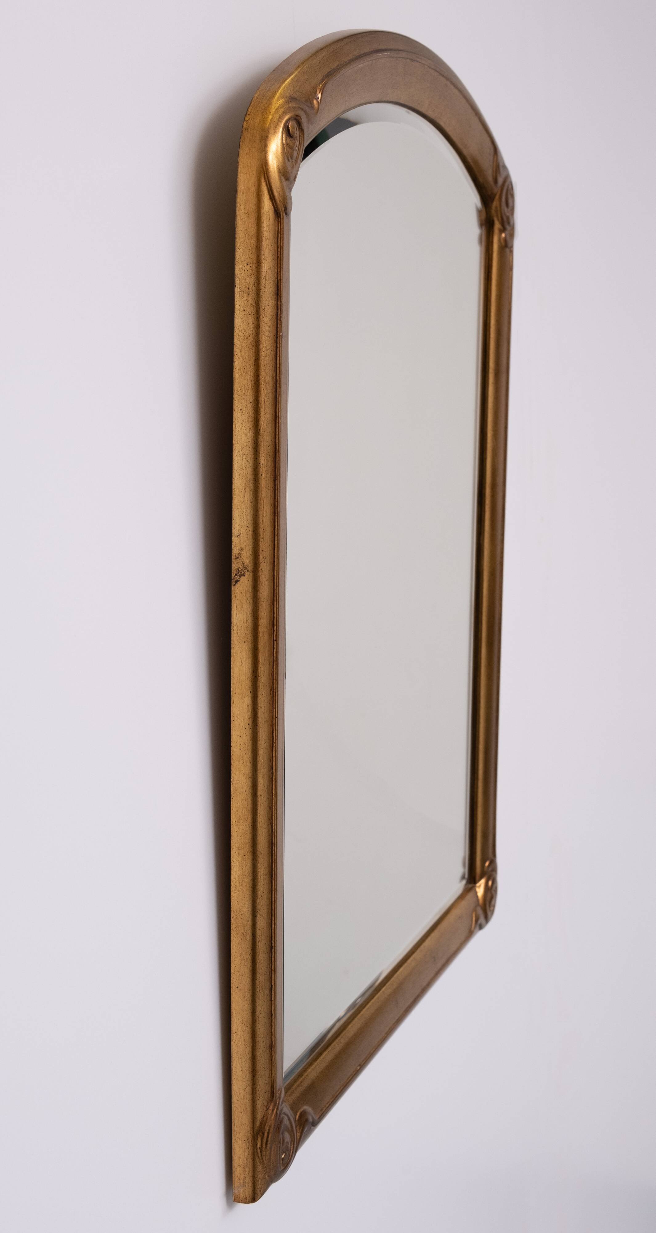 Deknudt Art Deco style Gold Wall Mirror Belgium 1970s