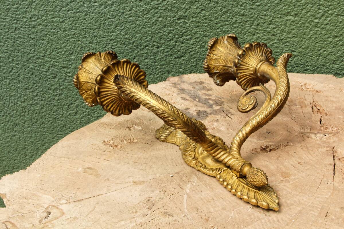 Paire d'appliques en bronze d'époque Empire