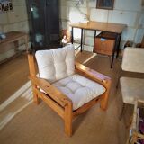 Vintage brutalist Scandinavian armchair