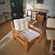 Vintage brutalist Scandinavian armchair