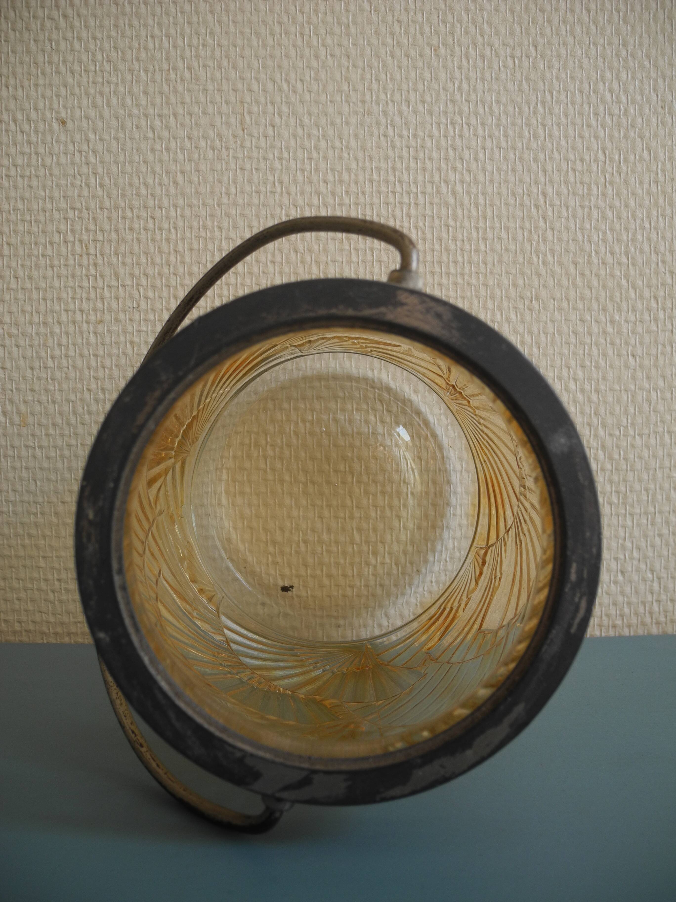 antique french biscuit tin bucket art deco fans 30s