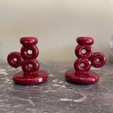 Pair of ceramic candlesticks