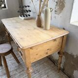 Blonde walnut desk and pine top 1900