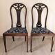 Pair of English Sheraton chairs in mahogany early twentieth century