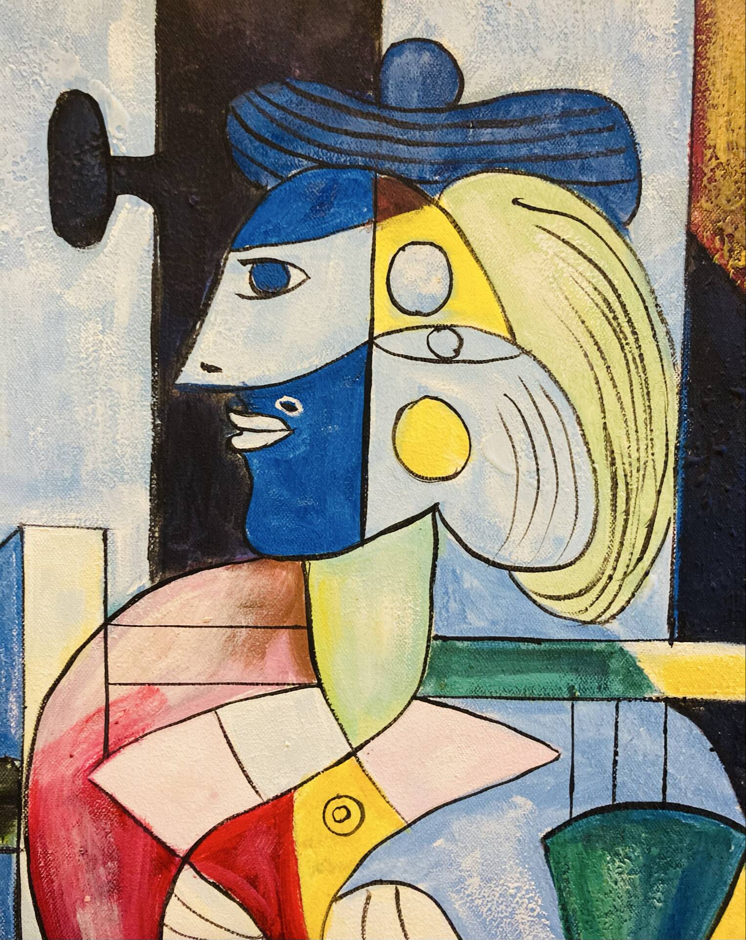 Painting "The Sitting Woman" by Pablo Picasso painted in 1937.