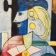Painting "The Sitting Woman" by Pablo Picasso painted in 1937.
