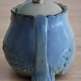 Japanese owl teapot in vintage stoneware