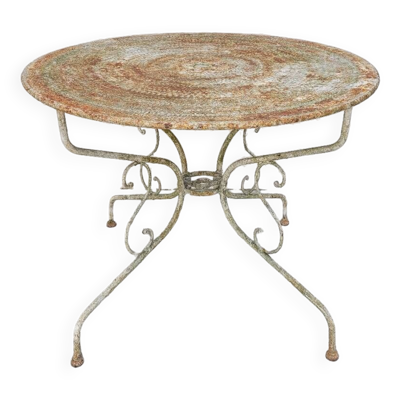 Table de Jardin ronde en fer forgé 1900s
