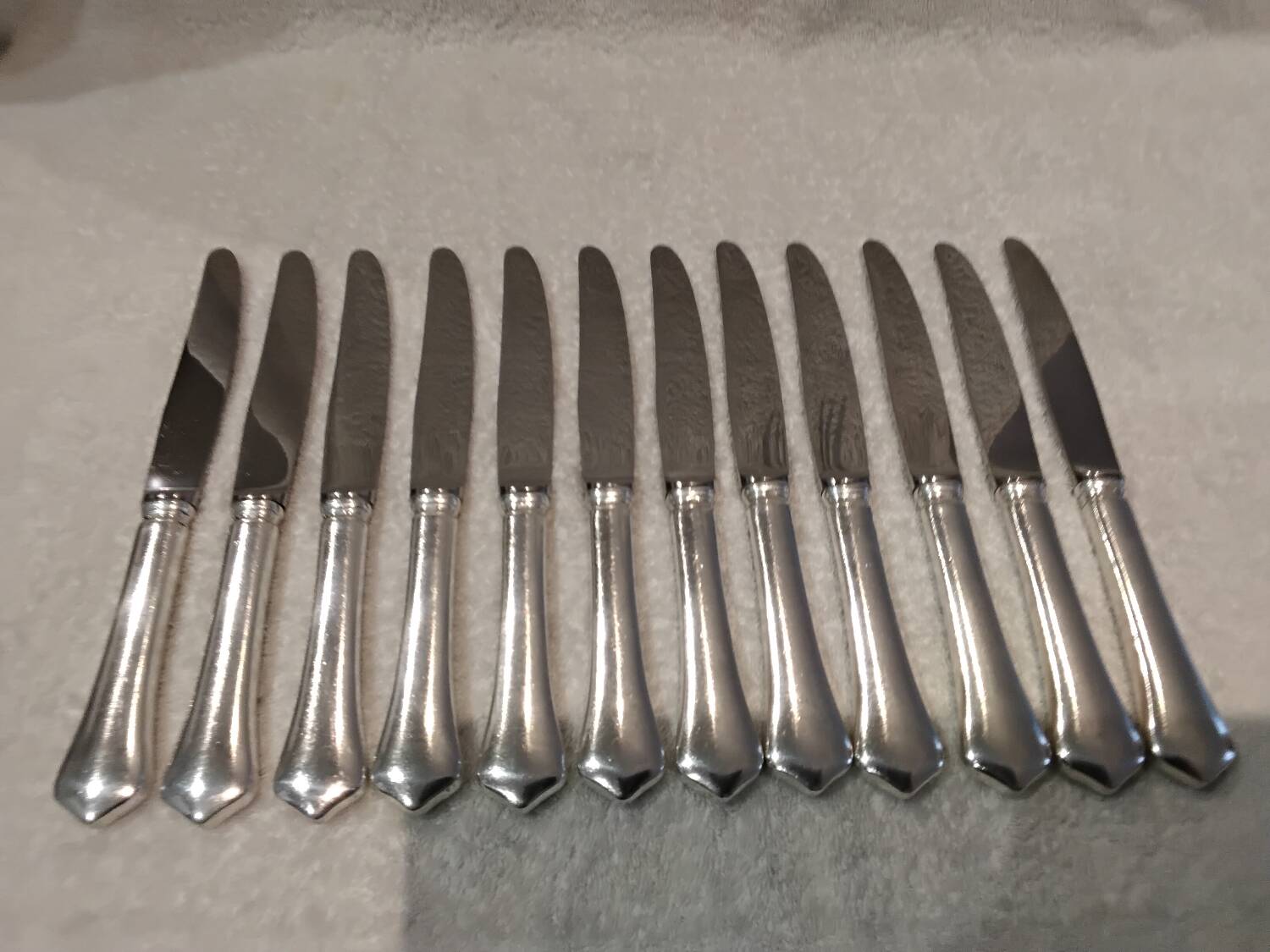 12 silver-plated table knives by silversmith Ravinet Denfert Brantome