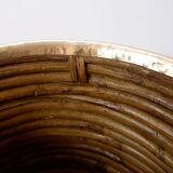 1970's Rattan and Brass Umbrella Stand