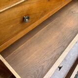 Commode en noyer et marbre noir, XIXème siècle
