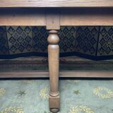 19th century oak farmhouse table with parquet flooring