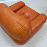 Sapporo cognac leather armchairs by girgi 1970s