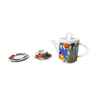 Coffee maker and ceramic coffee cup Villeroy and Boch Acapulco vintage 70s