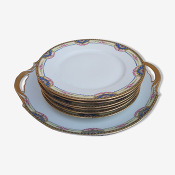 Dessert service F. Legrand in Limoges porcelain