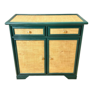 Commode rotin années 70