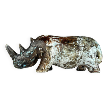 Rhinocéros en céramique, Italie, années 1970