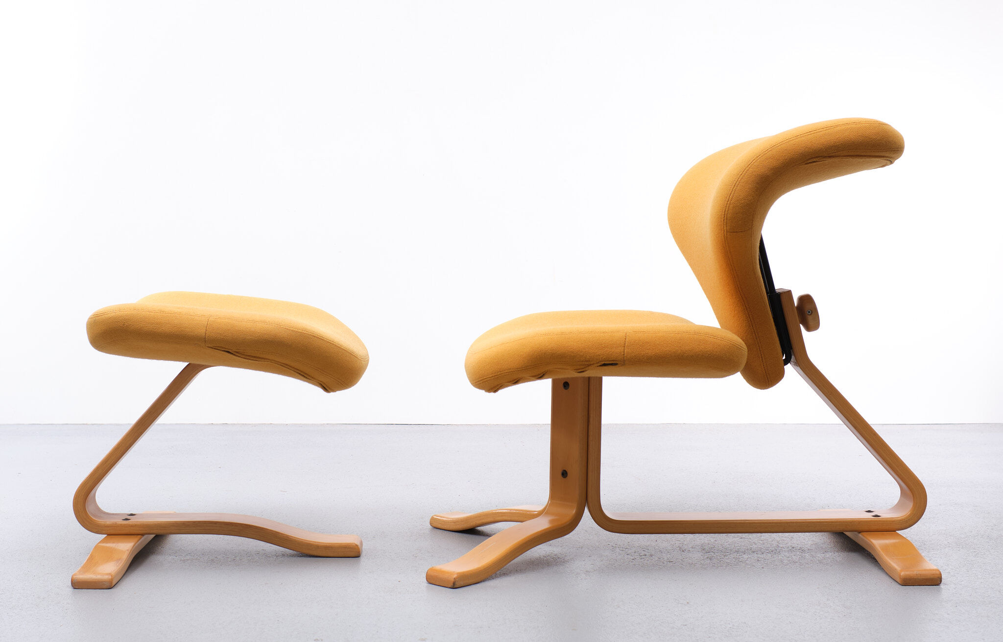 Stokke Lounge chair and ottoman Peter Opsvik Norway 1970s