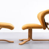 Stokke Lounge chair and ottoman Peter Opsvik Norway 1970s