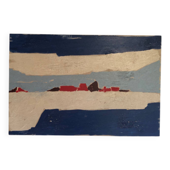 Abstract painting on panel