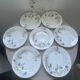 8 vintage plates with romantic chic country cornflower decoration.