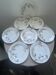 8 vintage plates with romantic chic country cornflower decoration.